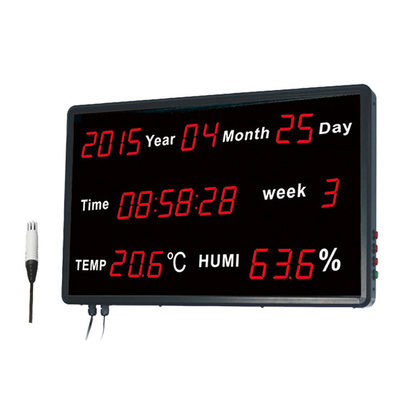 Porcellana Termometro ed igrometro di Digital della data di tempo con la grande visualizzazione fissata al muro del LED fornitore