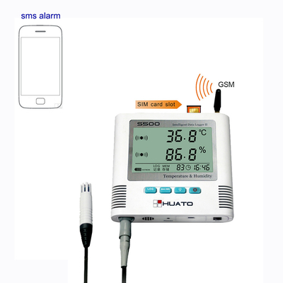 Porcellana Umidità di temperatura dell'allarme di SMS basata GSM del registratore automatico di dati del telefono cellulare 65000 annotazioni fornitore